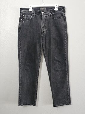 Abercrombie & Fitch Authentic Rigid Denim Mens 33x30 Washed Black Loose Fit